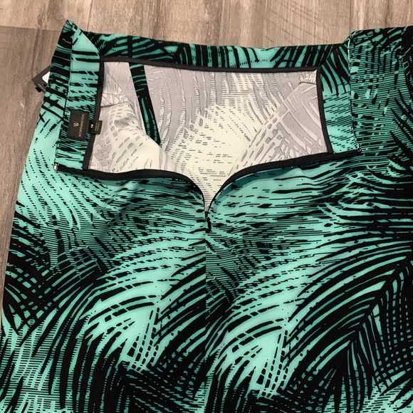 Worthington NWT Palm Leaf Black/Shades Of Green Skirt 14 - Picture 5 of 8